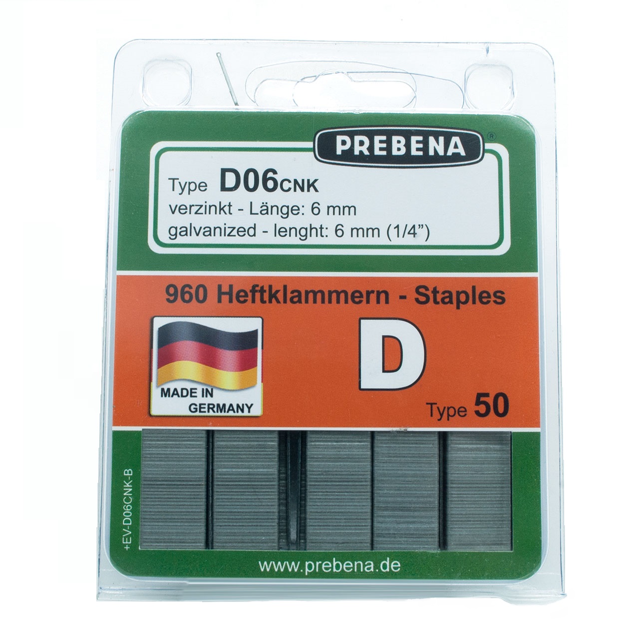 Prebena Heftklammern im Blister D06CNK-B