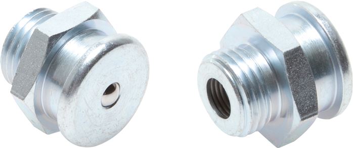 Flachschmiernippel 22 mm, G 3/8", 1.4305