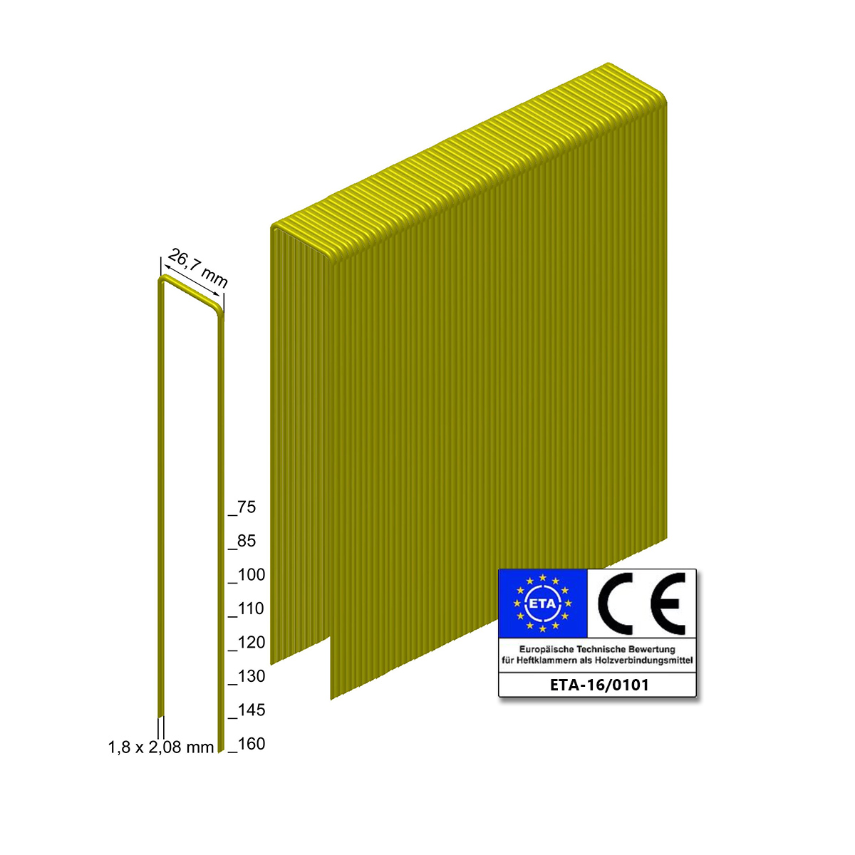 Prebena Heftklammern WP120CRFHA-ETA rostfrei - neue VPE 1.450 Stück
