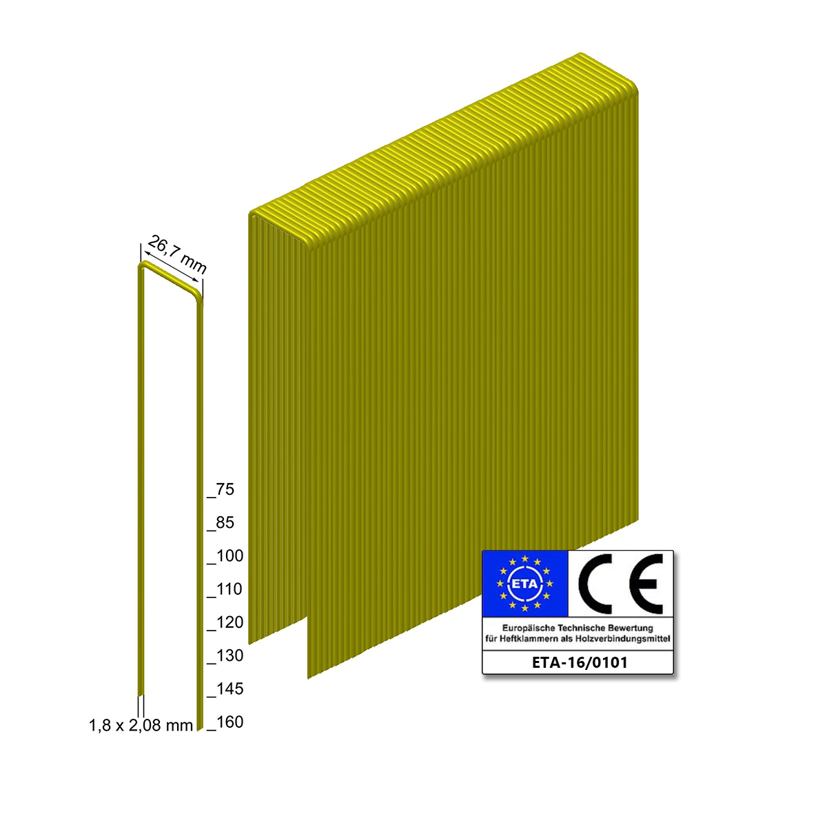 Prebena Heftklammern WP160CSVHA-ETA stark verzinkt geharzt - neue VPE 1.450 Stück