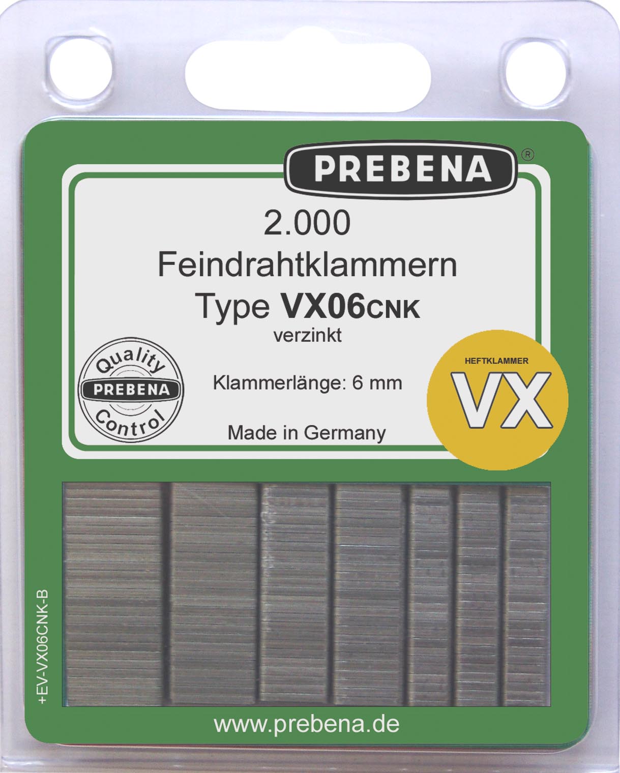 Prebena Heftklammern im Blister VX06CNK-B