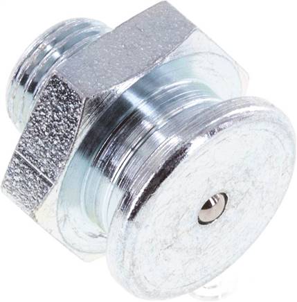 Flachschmiernippel 16 mm, G 1/8", Stahl verzinkt