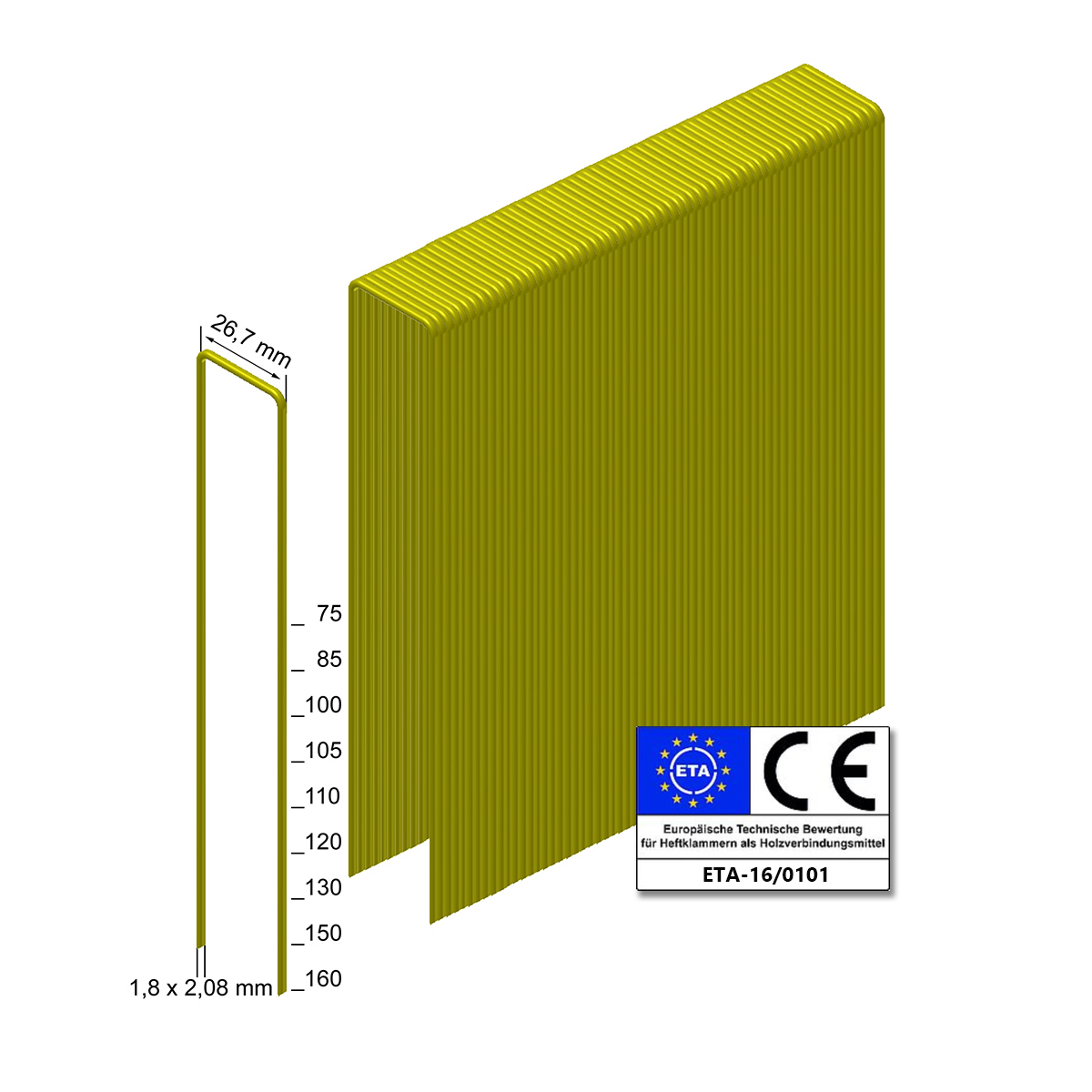 Prebena Heftklammern WD75CSVHA-ETA stark verzinkt geharzt