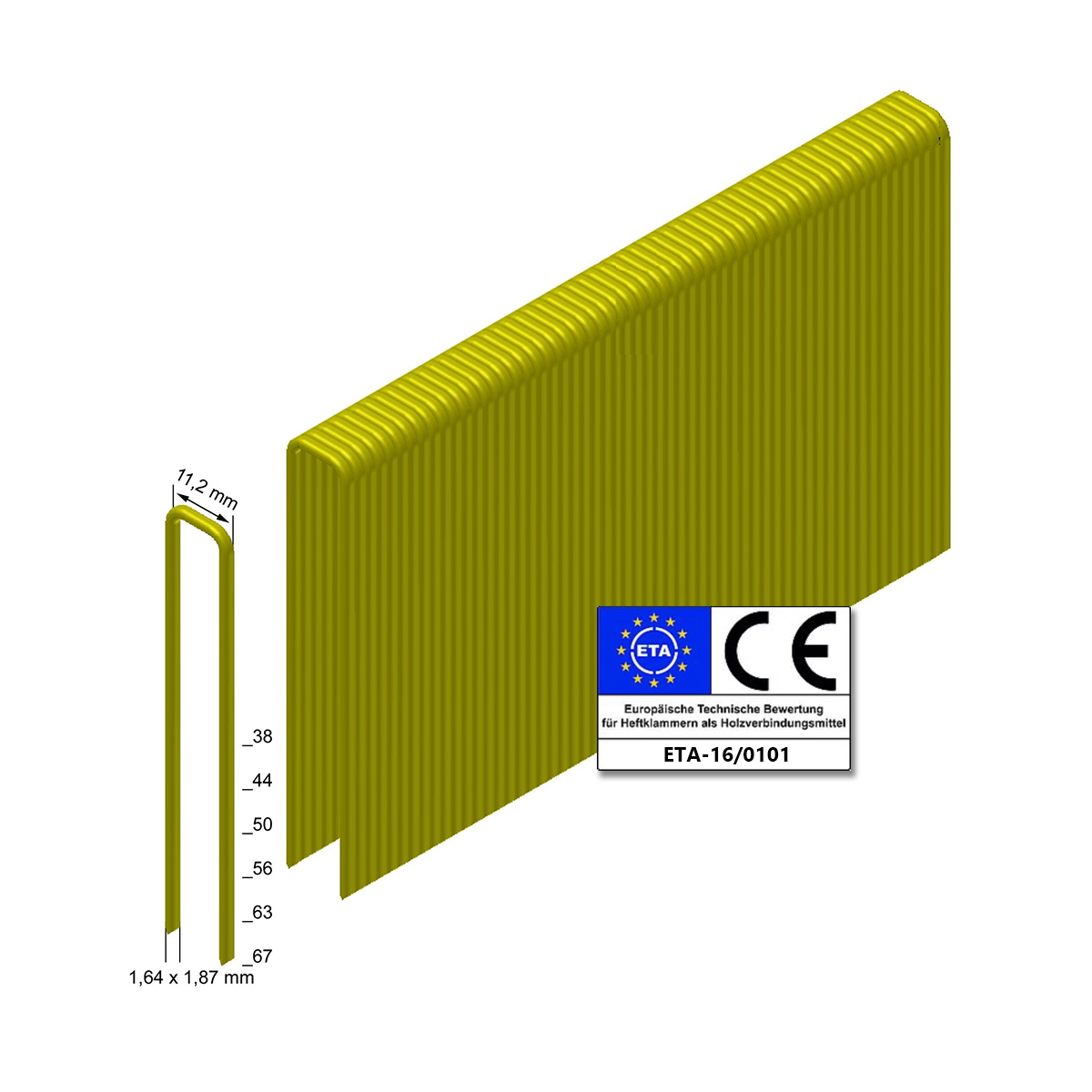 Prebena Heftklammern Q67CSVHA-ETA stark verzinkt geharzt