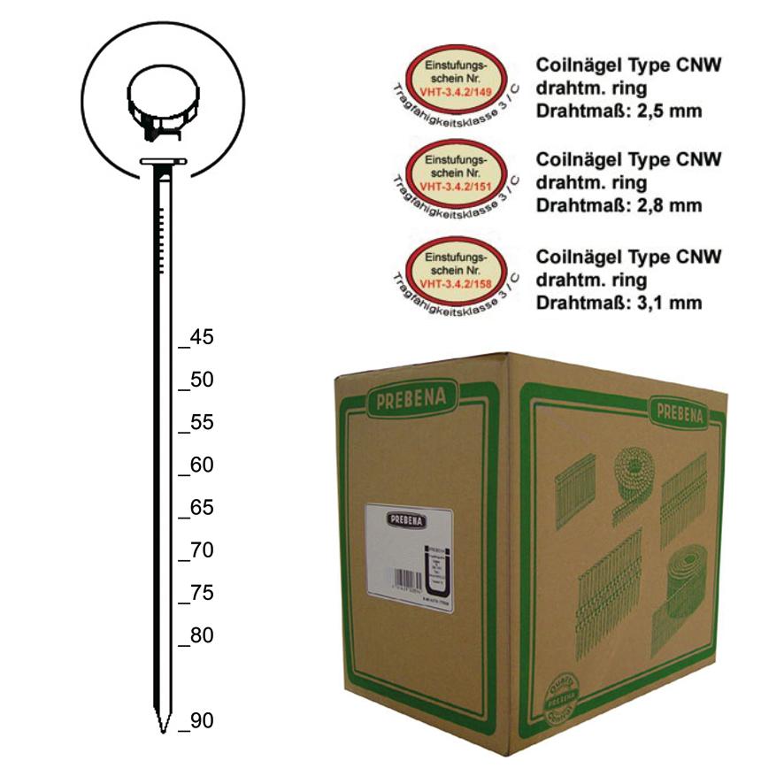 Prebena Coilnägel CNW28/70BKRI Ringschaft