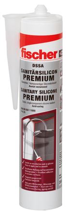 FISCHER Sanitärsilikon DSSA, grau (RAL 7035), 310 ml Kartusche