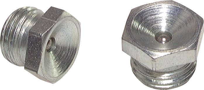 Gerader Trichterschmiernippel, M 8x1, Stahl verzinkt