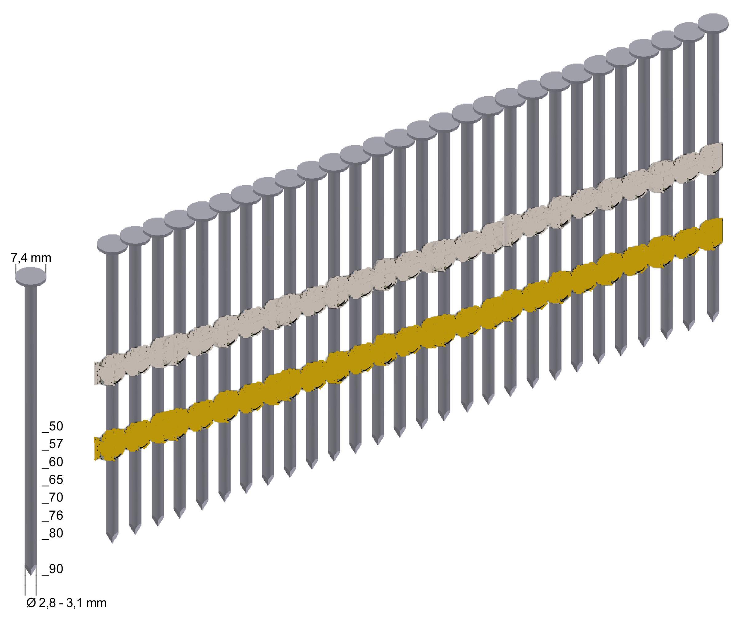 B-WARE Prebena Streifennägel RK28/50BK Glattschaft