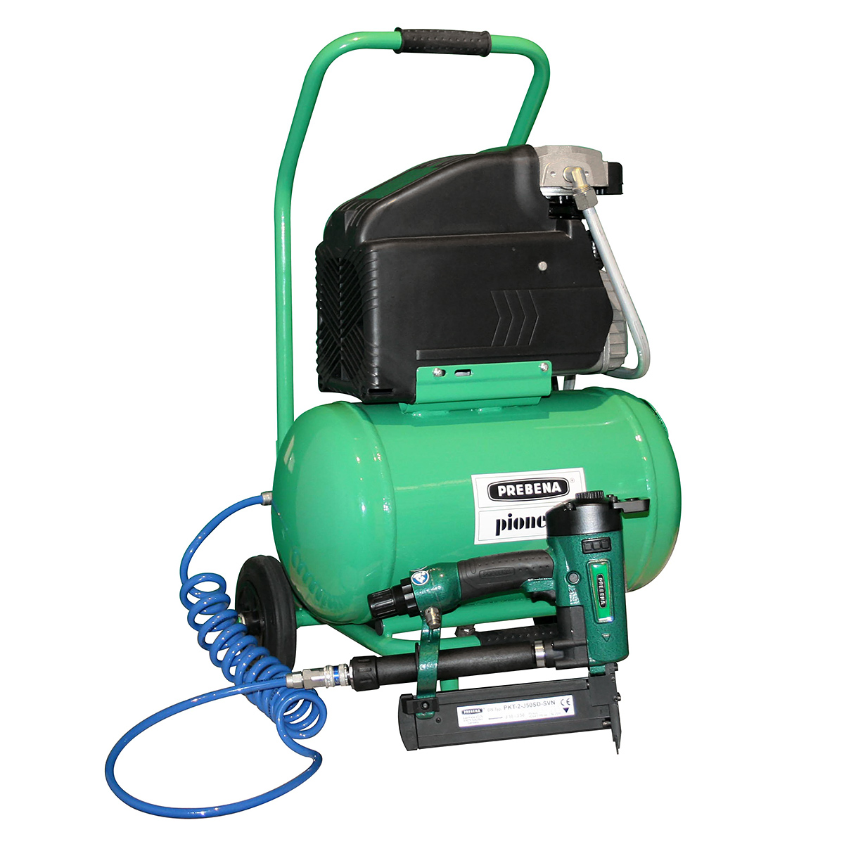 Druckluftnagler PKT-2-J50SD-SVN mit DL-Kartusche KT-1000 in metaBox