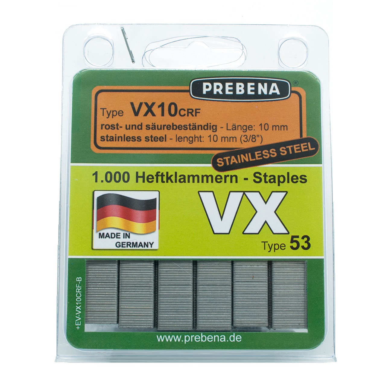 Prebena Heftklammern im Blister VX10CRF-B