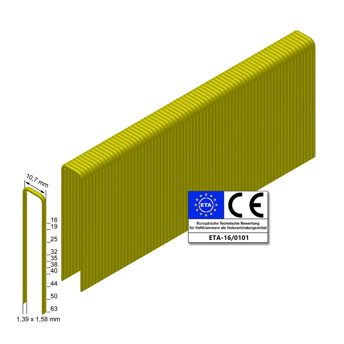 Prebena Heftklammern L63CSVHA-ETA stark verzinkt geharzt