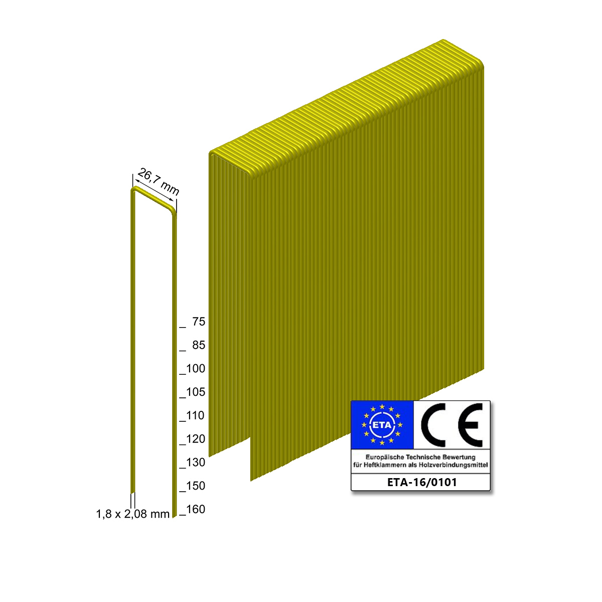 Prebena Heftklammern WD65CRFHA-ETA - rostfrei