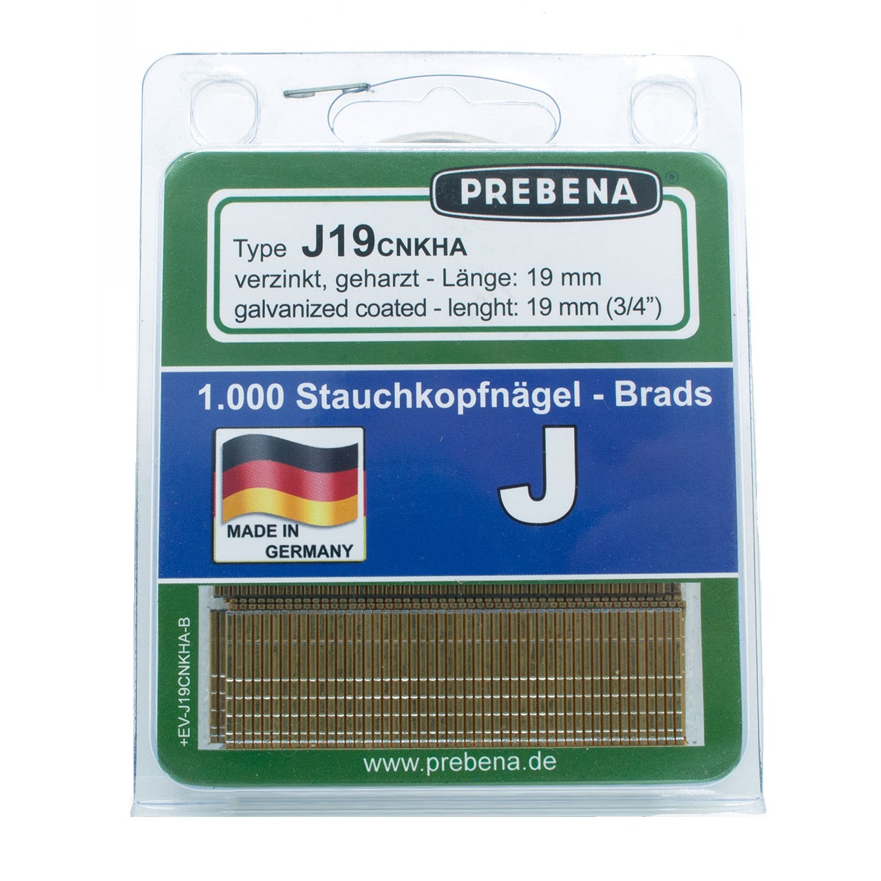 Prebena Stauchkopfnägel im Blister J19CNKHA
