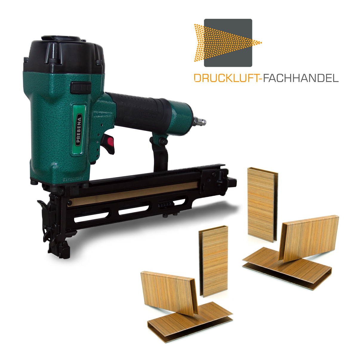 AKTION Prebena Druckluftnagler 4C-Z50 + 1 Schachtel Z40CNKHA-Klammern + 1 Schachtel Z50CNKHA-Klammern