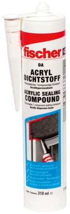 FISCHER Acryldichtstoff DA, weiß, 310 ml Kartusche