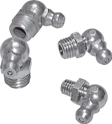 90° Kegelschmiernippel, R 1/8", Stahl verzinkt (6-kant)