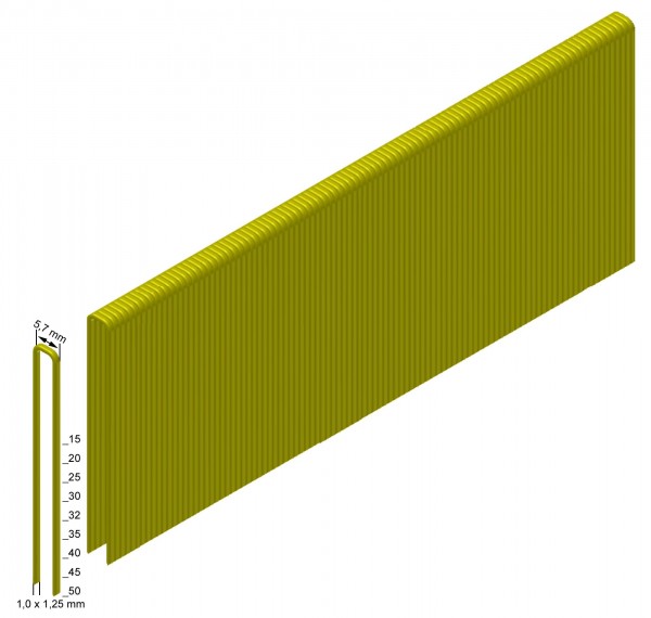 Rückenbreite 5,7 mm Prebena Heftklammer Typ E verzinkt Drahtmaß 1,05 x 1,25 mm 